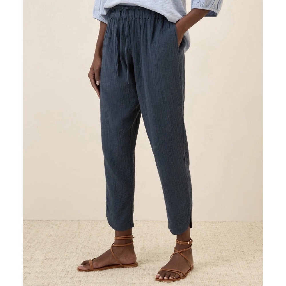 Pact Women's Coastal Double Gauze Tapered Pull-On Pants 3X French Navy XXXL
